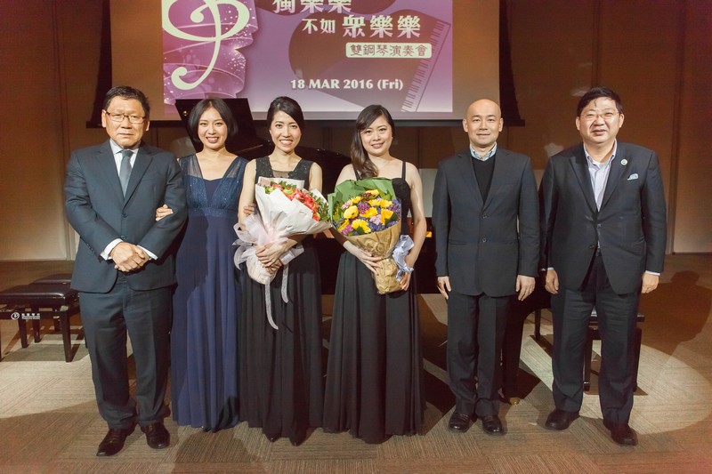 (From left) Provost Gilbert Fong, Ms Joycelyn Cheung, Ms Alice Tang, Ms Henrika Wong, Dr Karl Lo, and President Simon S M Ho